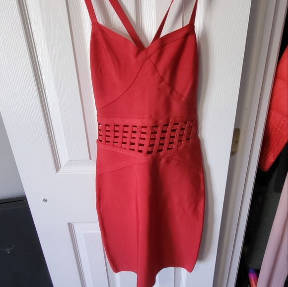 BEBE red bodycon mini dress size small - Picture 1 of 8